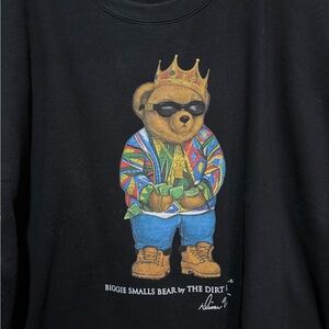 Black biggie smalls Graphic Sweatshirt with Bear Design size 3xl
